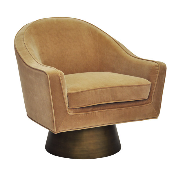 WorldsAway 32" W Velvet Swivel Barrel Chair Wayfair